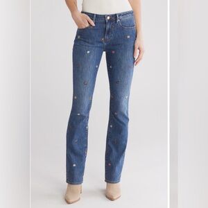 Driftwood Kelly Fleur Straight Leg Embrpidered Jeans NWT 24x22